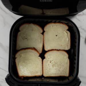 Bread with butter in air fryer