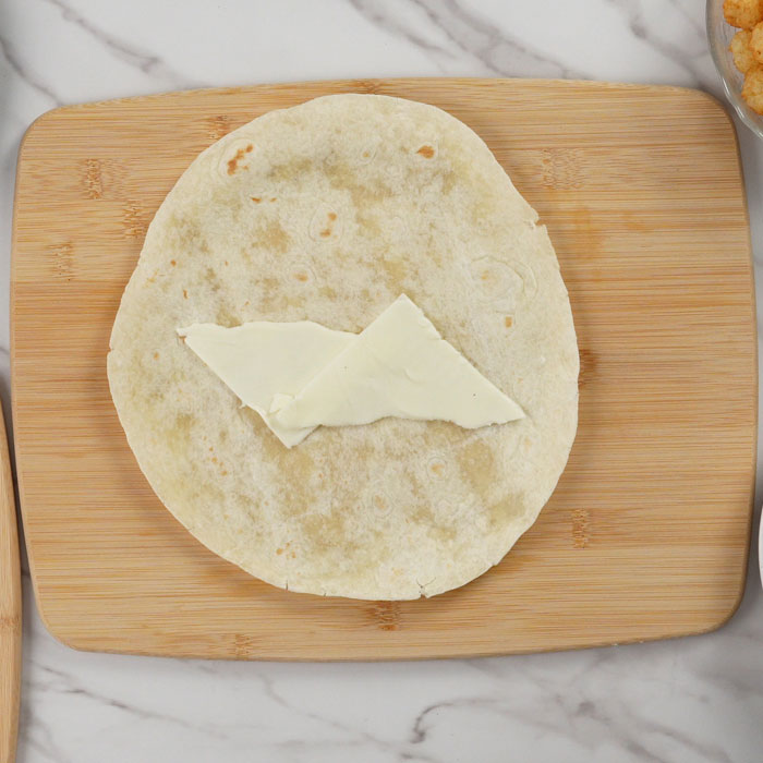 cheese on tortilla wrap