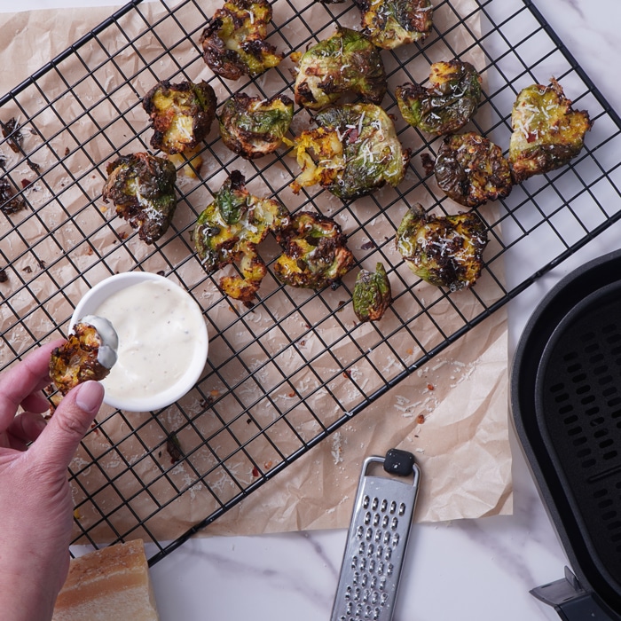 Smashed Brussels Sprouts Air Fryer Recipe