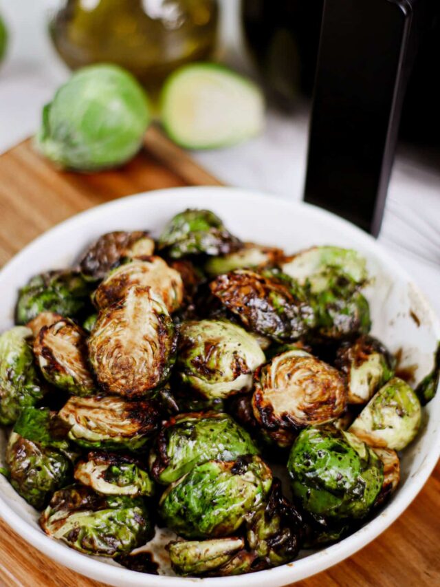 Easy Air Fryer Brussels Sprouts with Balsamic Honey Glaze Recipe