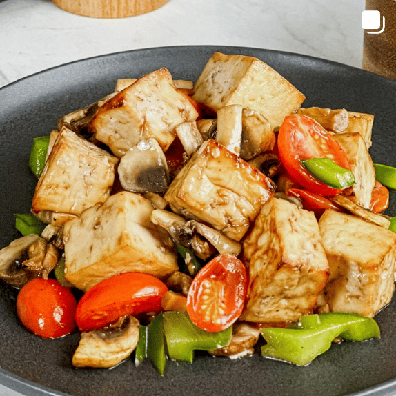 Instagram post - Air fried tofu veggies