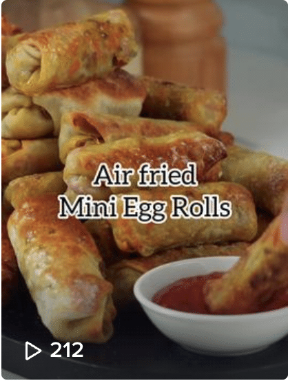 Tiktok post - mini egg rolls in air fryer