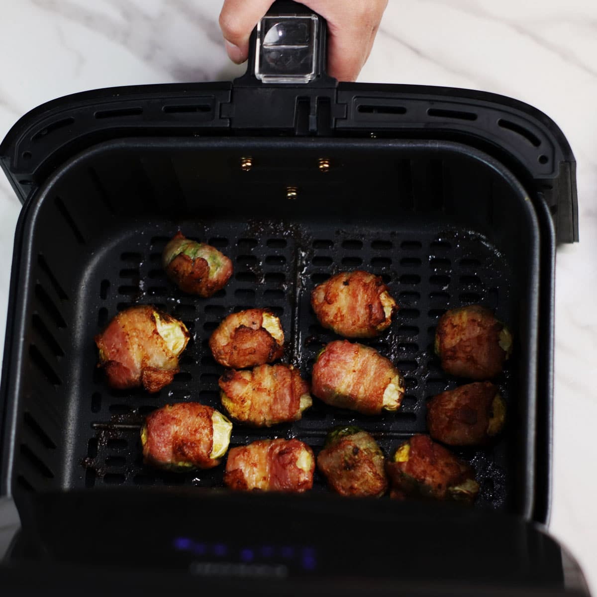 Cooking bacon wrapped Brussels sprouts in air fryer