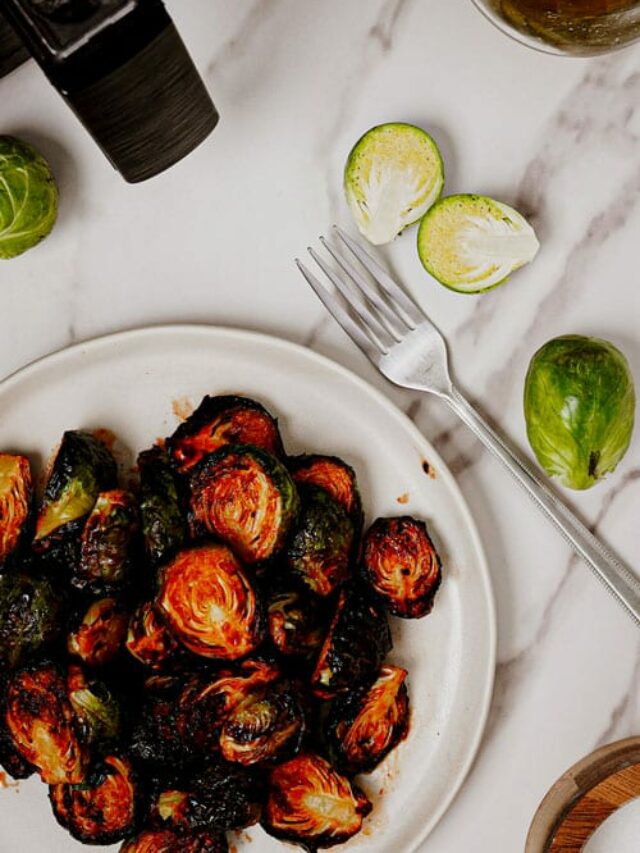 Sweet + Spicy Air Fryer Honey Sriracha Brussels Sprouts