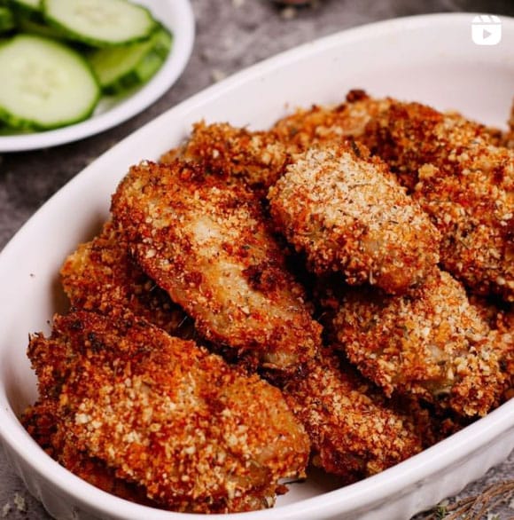 Instagram Reel - breaded chicken wings air fryer recipe