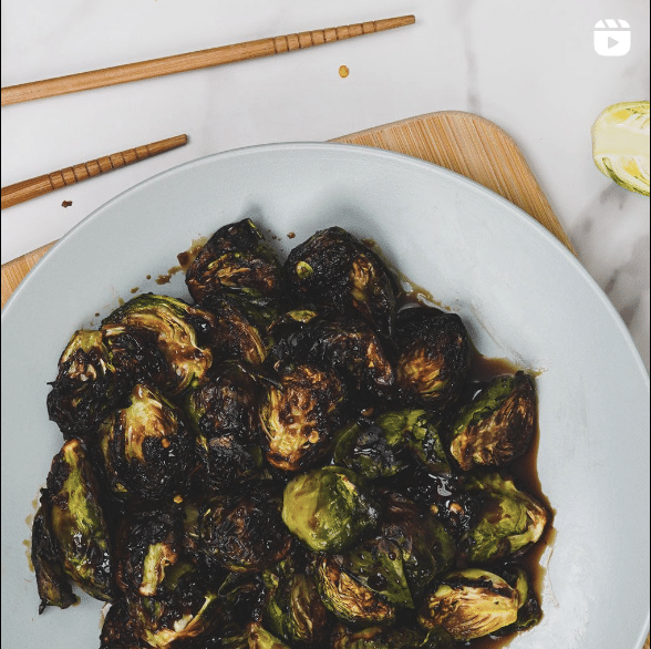 Instagram reel - Asian style Brussels sprouts in air fryer