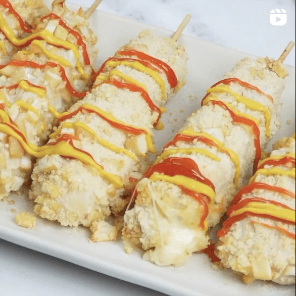 Instagram reel Korean corn dogs in air fryer