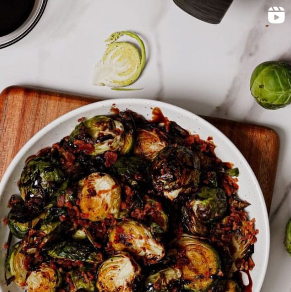Instagram reel - air fryer Brussels sprouts recipe