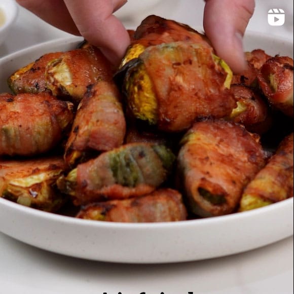 Instagram reel bacon wrapped Brussels sprouts