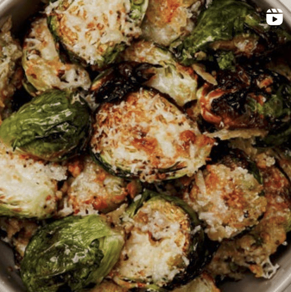 Instagram reel parmesan Brussels sprouts in air fryer