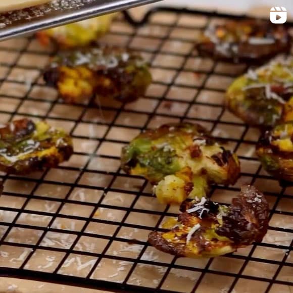 Instagram reel smashed Brussels sprouts