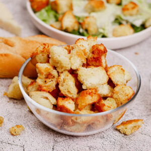 Air fried croutons