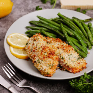 Air fried parmesan crusted salmon