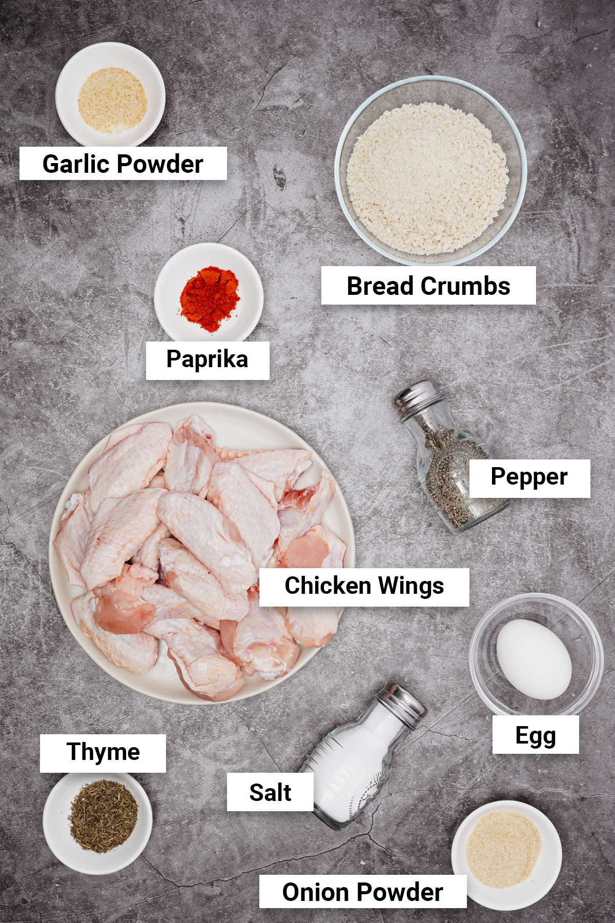 Ingredients for breaded wings air fryer recipe
