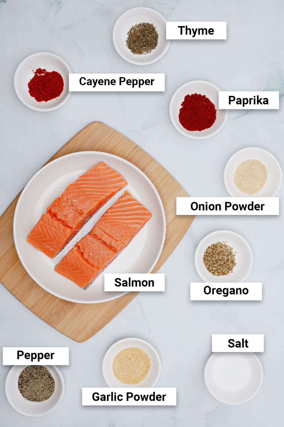 Ingredients for air fryer cajun salmon.
