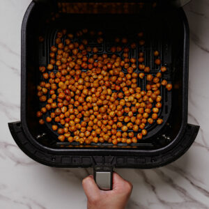 Cooking chickpea beans in air fryer.