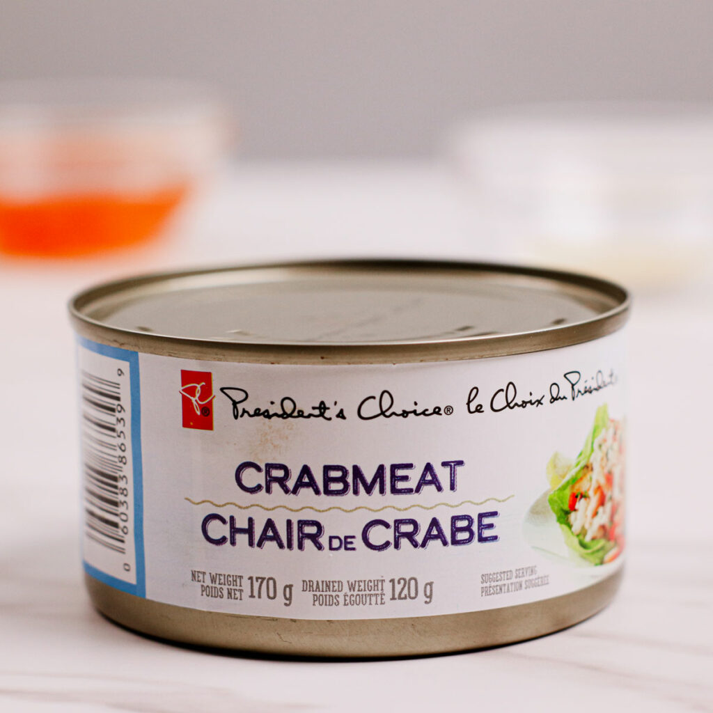 Crabmeat in can.