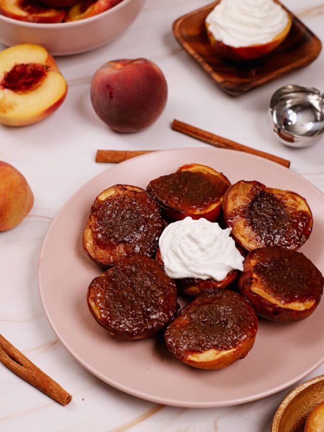 Simple Yet Decadent Air Fryer Grilled Peaches Recipe