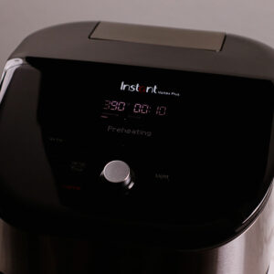 Preheating air fryer to 390°F.