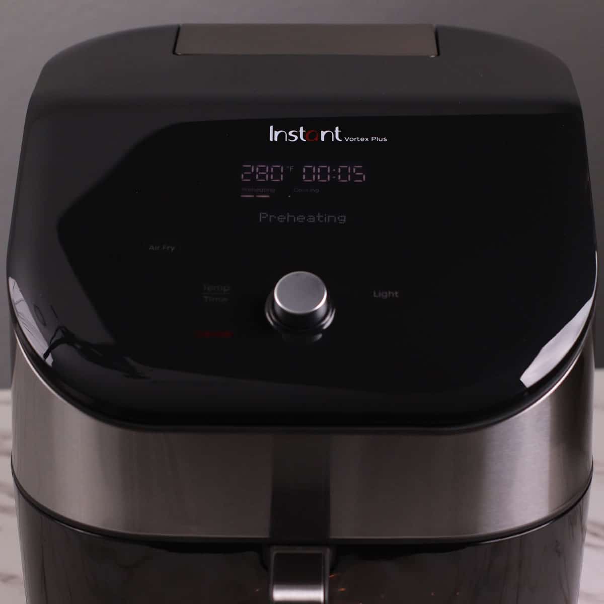 Preating Instant Pot Vortex Plus Air Fryer to 280°F (138°C).