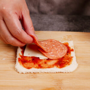 Step 4: Adding pepperoni slices