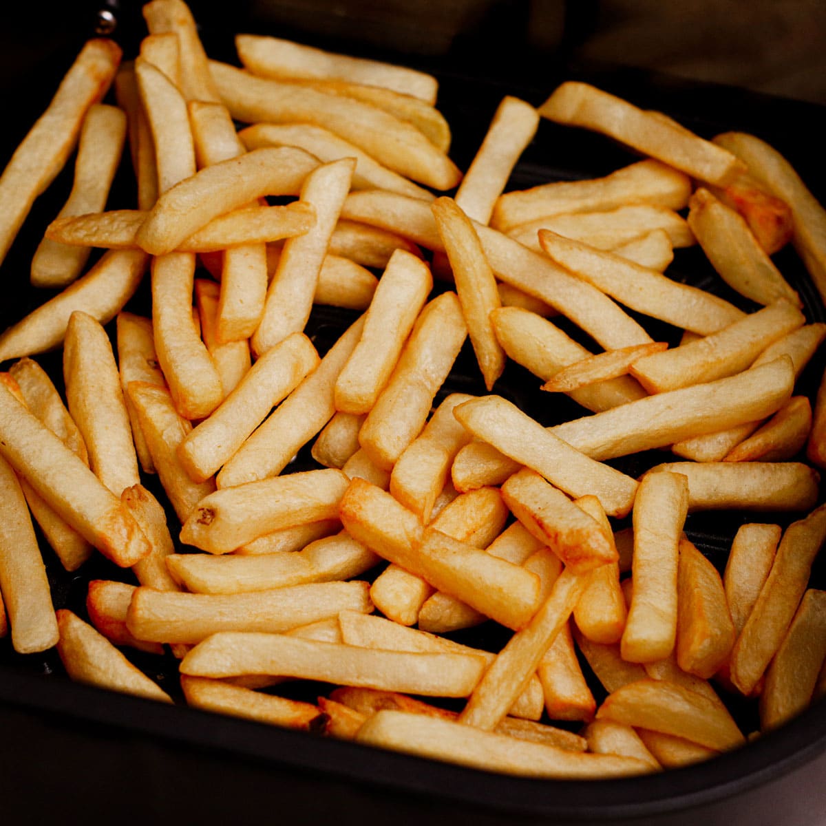 Air fried frozen straight-cut fries