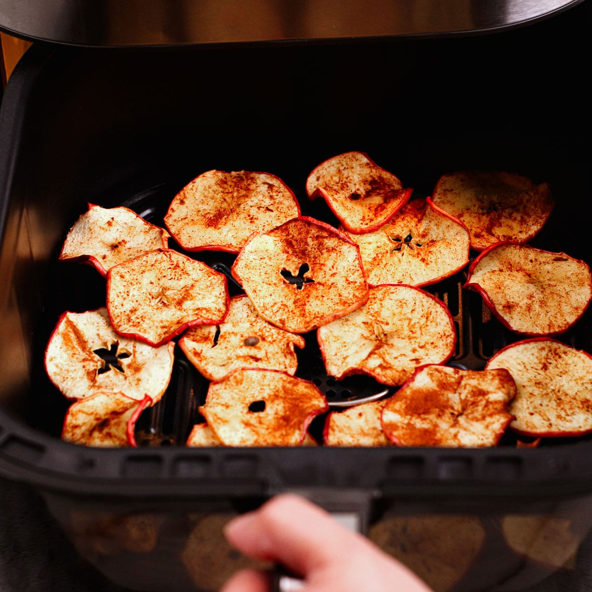 Cooking apple chips in air fryer