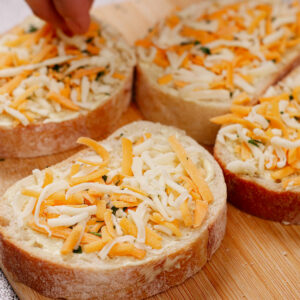 Putting together cheese toast