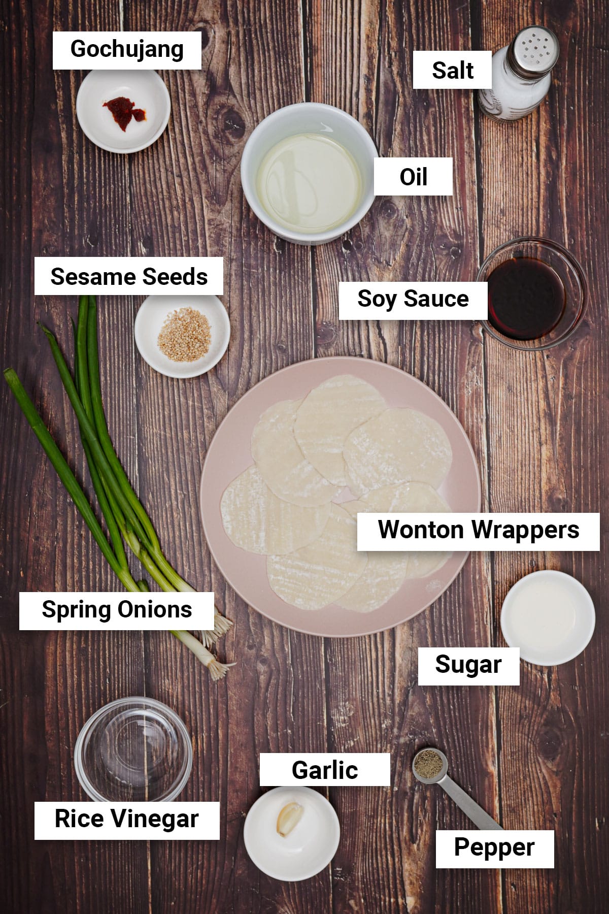 Ingredients for green onion pancakes recipe.