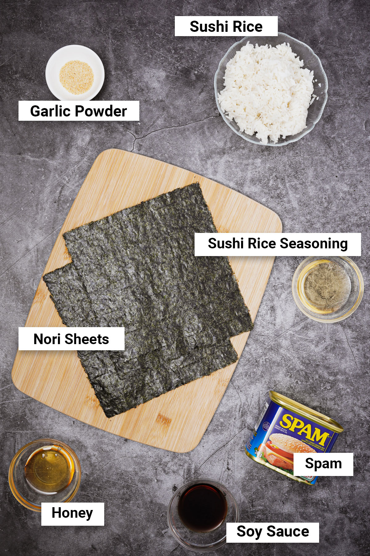 Ingredients for Hawaiian Spam Musubi Air Fryer Recipe