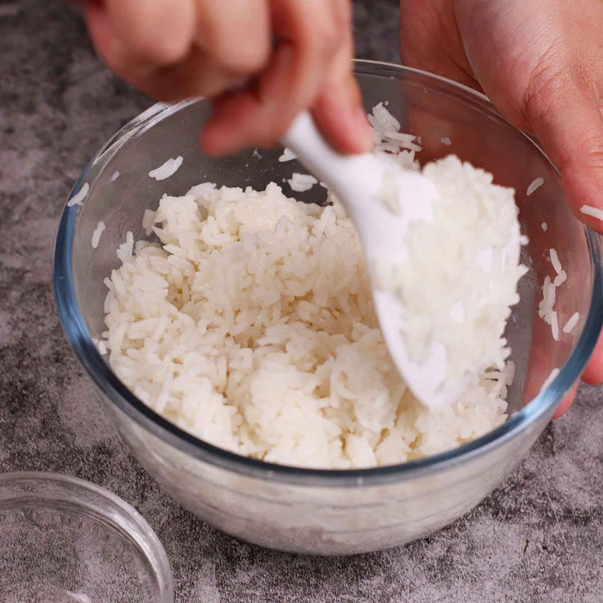 Making sushi rice out of ordinary rice.