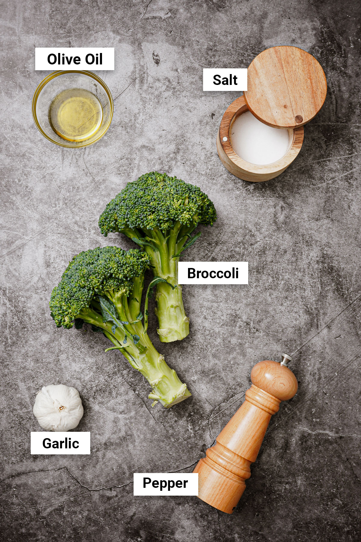 Ingredients for air fryer roasted broccoli recipe