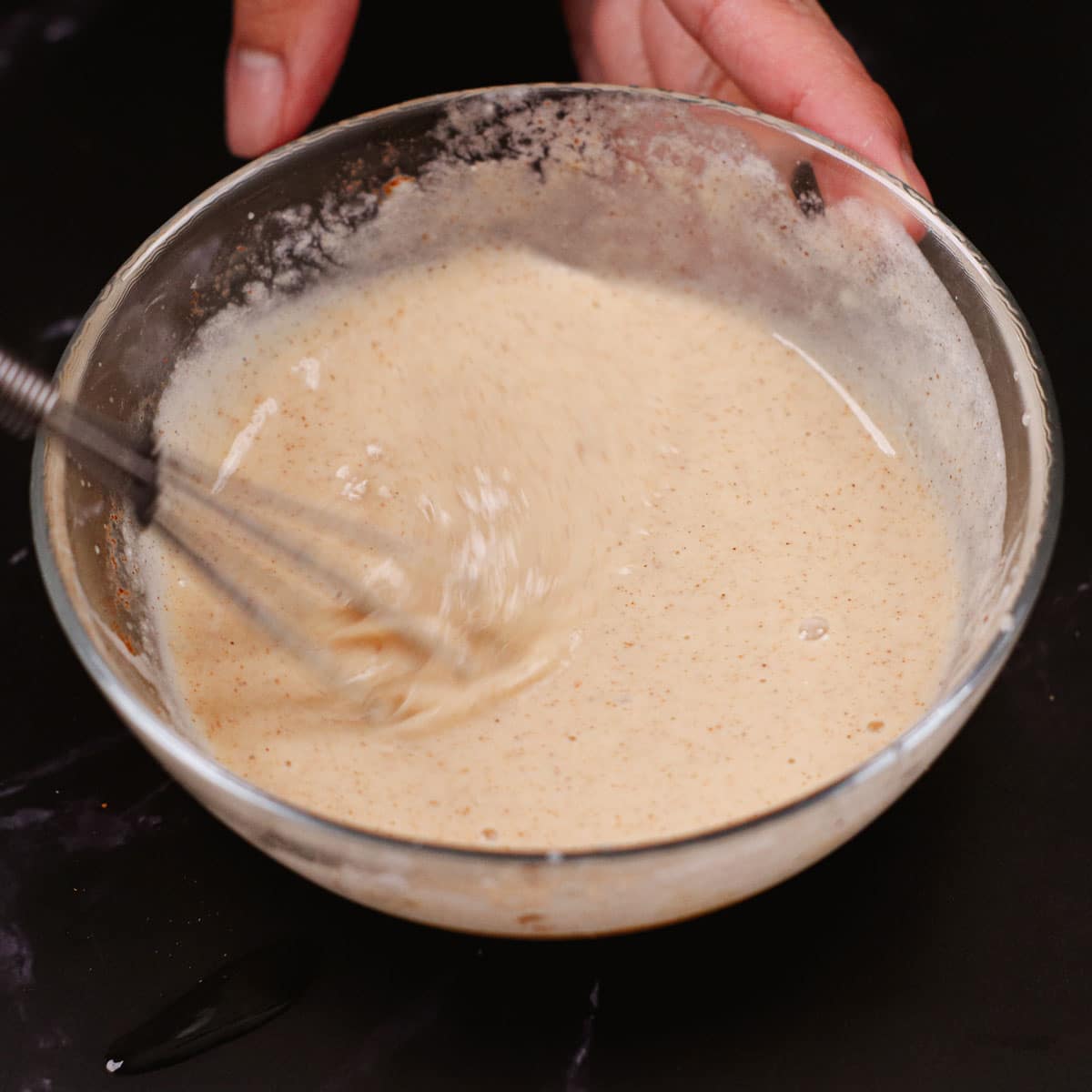 Mixing custard mixture