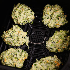 Forming zucchini fritters in the air fryer