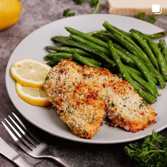 Instagram Carousel - Parmesan crusted Salmon in Air Fryer