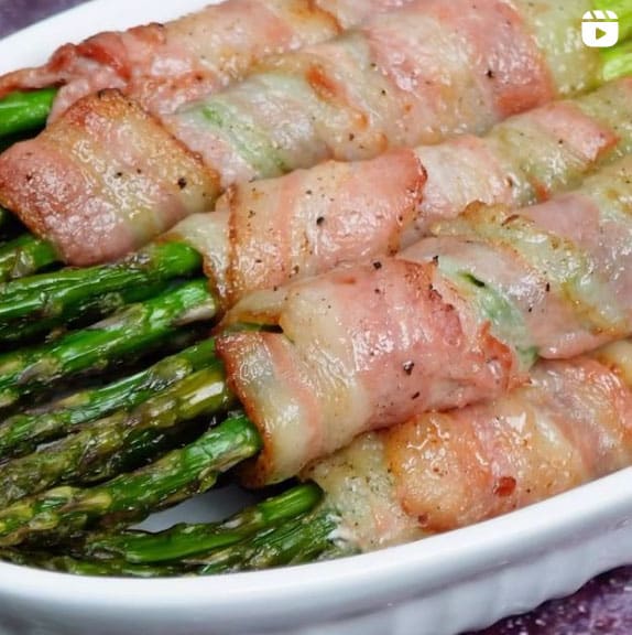 instagram reel air fryer bacon wrapped asparagus