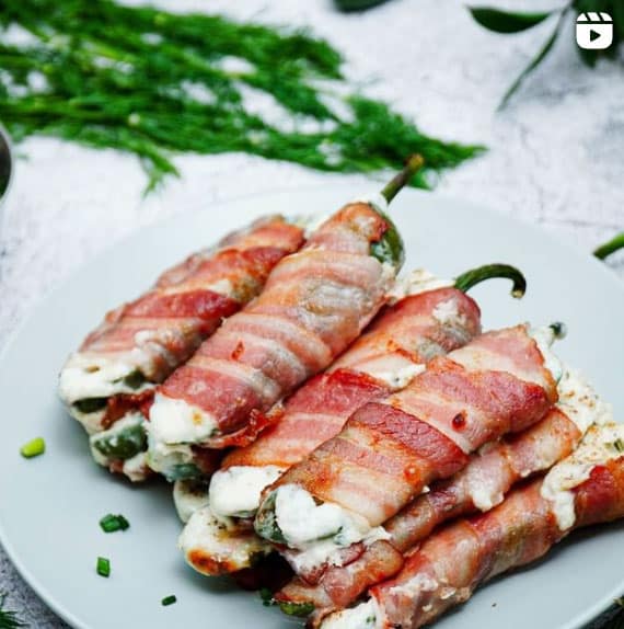 Instagram Reel - Bacon-Wrapped Jalapeño Poppers in Air Fryer