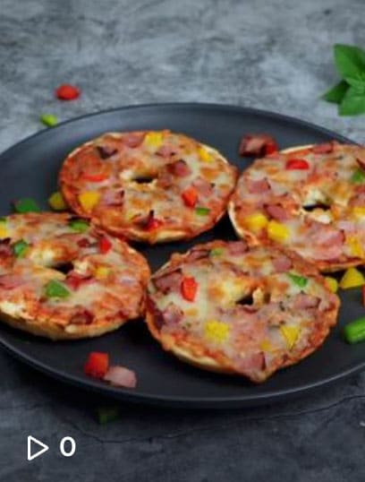 TikTok - pizza bagels in air fryer