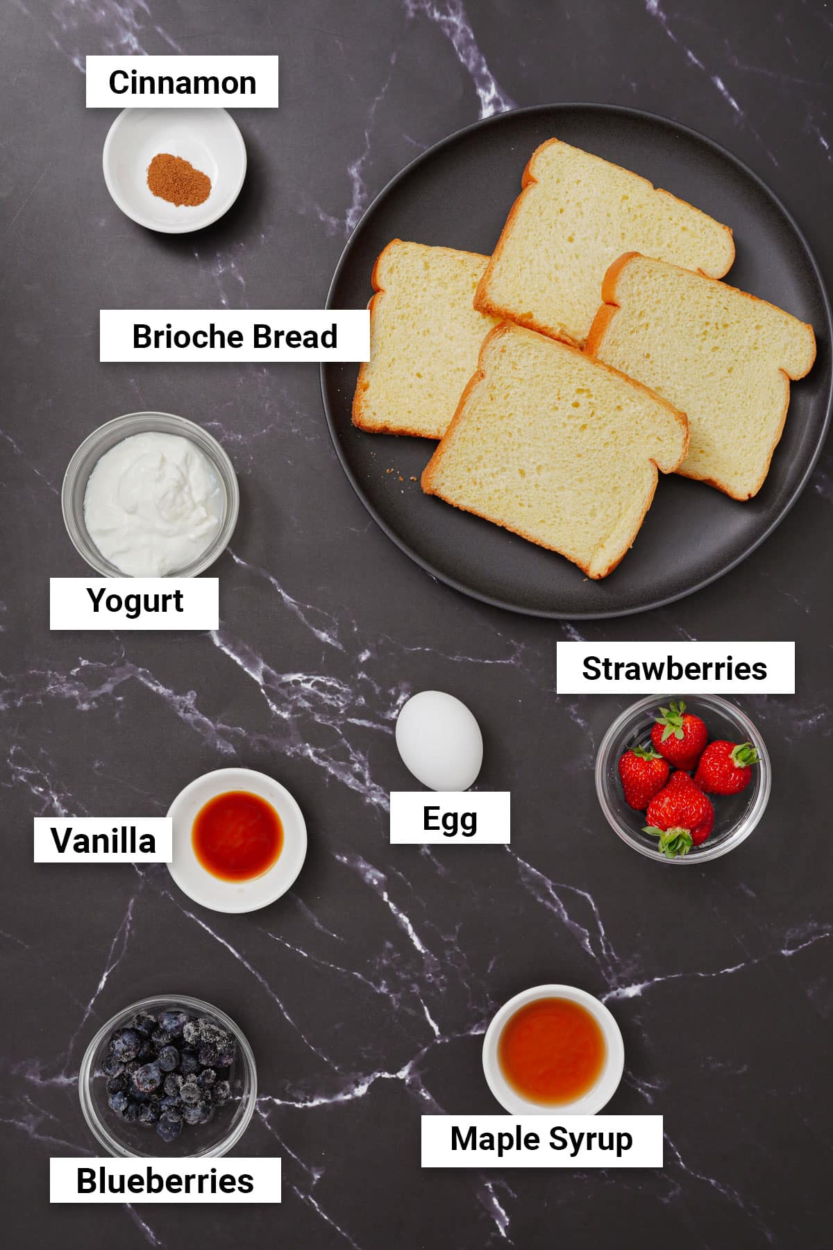 Ingredients for Yogurt Custard French Toast