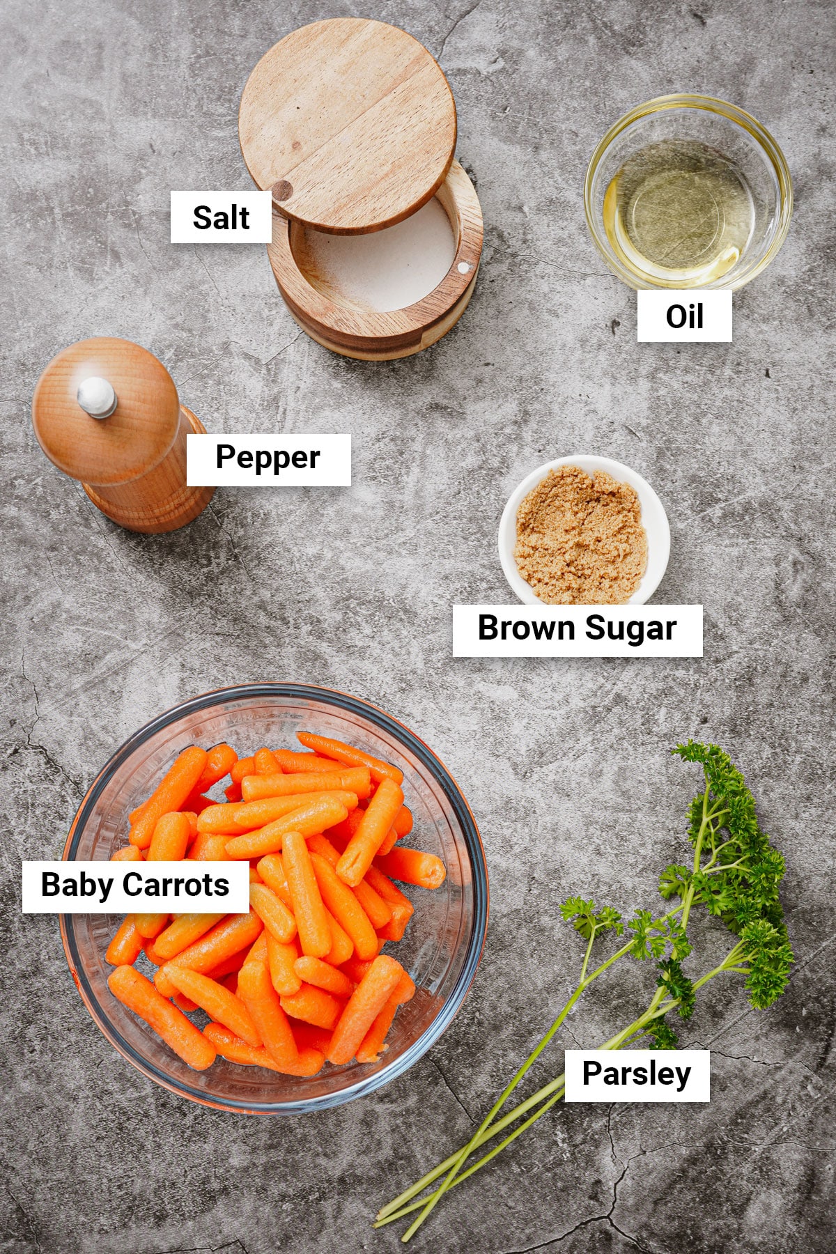 Ingredients for air fryer baby carrots recipe