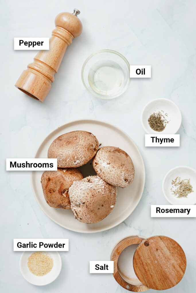 Ingredients for Portobello mushrooms air fryer recipe
