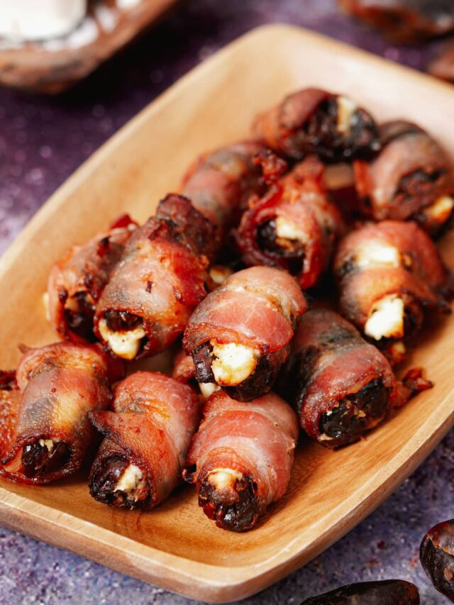 Easy Air Fryer Bacon Wrapped Dates with Cream Cheese