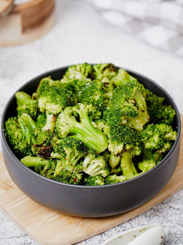 Air Fryer Frozen Broccoli, Roasted to Perfection!