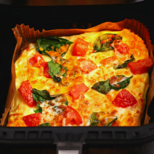 Cooking egg frittata in air fryer