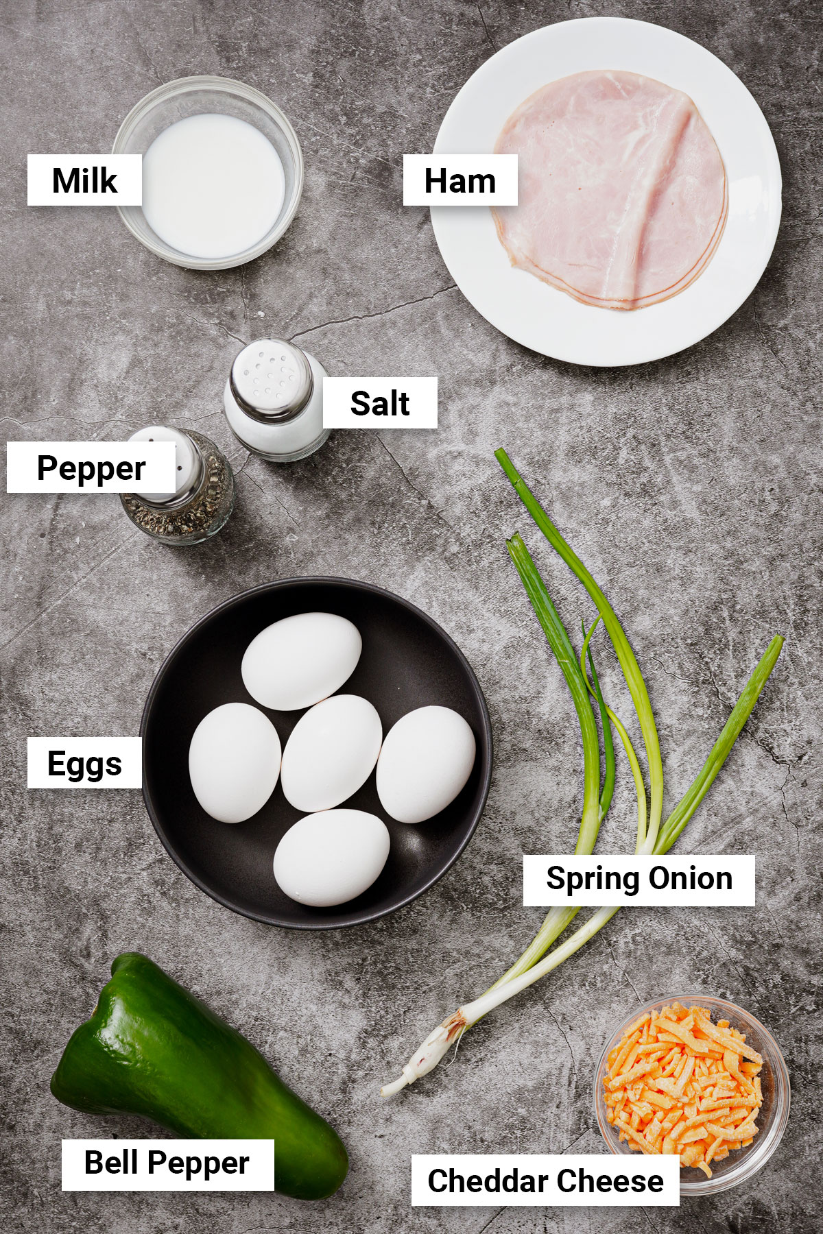 Ingredients for egg bites air fryer recipe