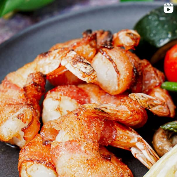 Instagram Reel - Bacon-wrapped Shrimps Air Fryer Recipe