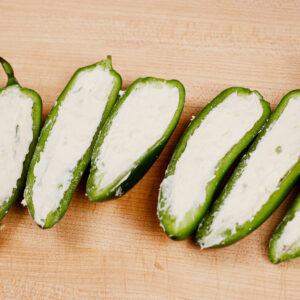 Jalapenos stuffed with cream cheese mix