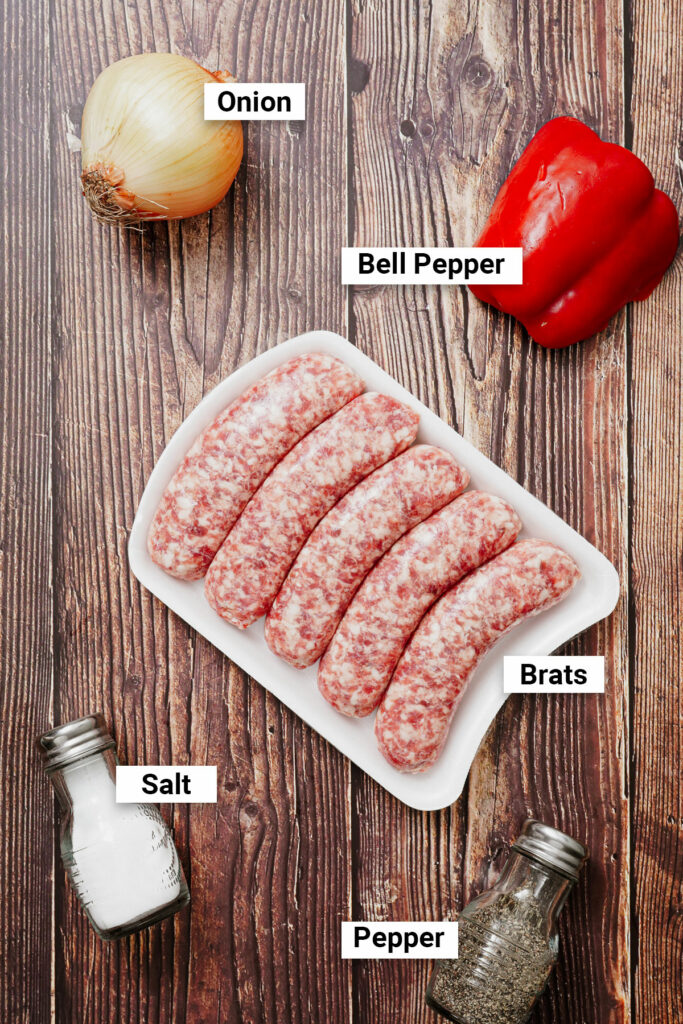 Ingredients for brats air fryer recipe