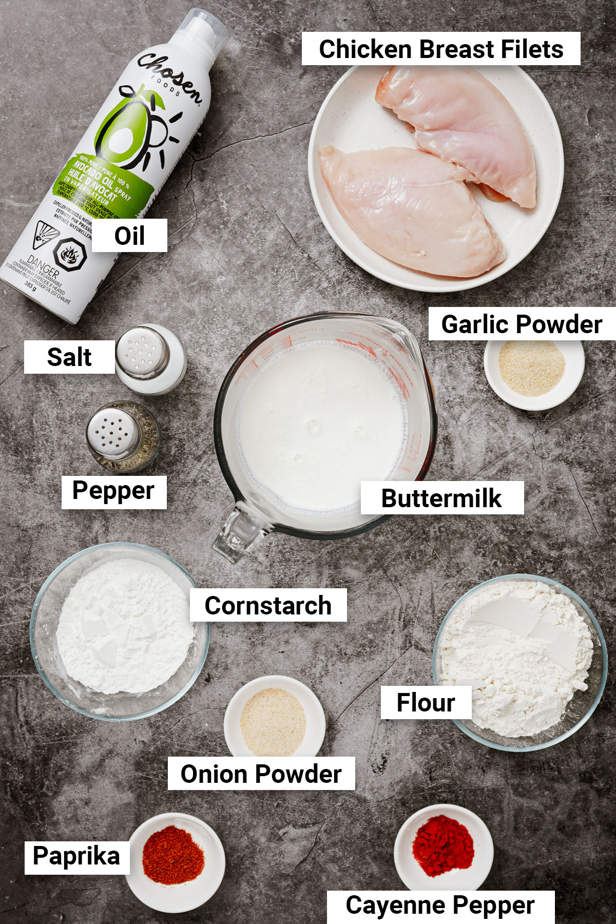 Ingredients for homemade chicken nuggets air fryer recipe