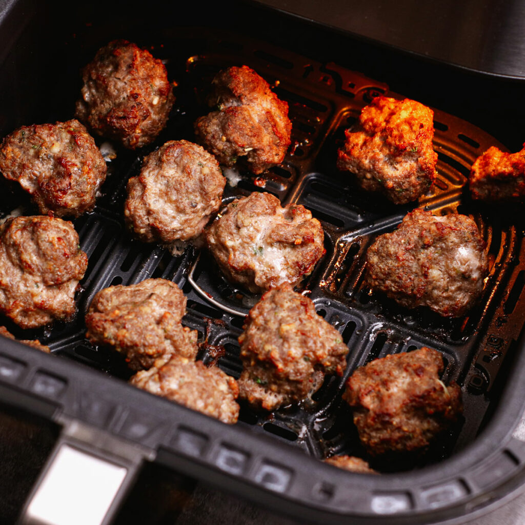 Cooking meatballs in air fryer